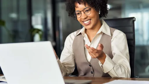 Woman looking at her computer